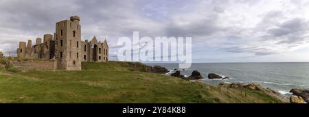 New Slains Castle, Burgruine an den Klippen, Cruden Bay, Peterhead, Aberdeenshire, Schottland, Großbritannien Stockfoto