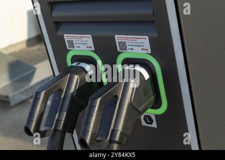 Mobilität, e-Charging Hamburg, Nahaufnahme, Ladestation, Ladestation für Elektrofahrzeuge, Hamburg, Deutschland, Europa Stockfoto