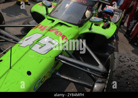 CHRISTIAN LUNGAARD (45) aus Hedensted, Dänemark, feiert in der Siegesbahn nach dem Sieg des Honda Indy Toronto in Toronto, ON, CAN Stockfoto