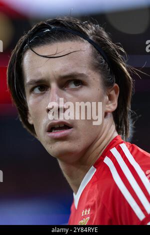 Oktober 2024. Lissabon, Portugal. Benficas Verteidiger aus Spanien Alvaro Carreras (3) im Spiel der Gruppenphase der UEFA Champions League, Benfica gegen Atletico de Madrid Credit: Alexandre de Sousa/Alamy Live News Stockfoto