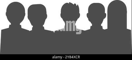 Die Leute haben schwarze Silhouetten. Publikumssymbol Stock Vektor