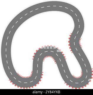 Rennstrecke von oben. Asphaltstraßenkreis Stock Vektor