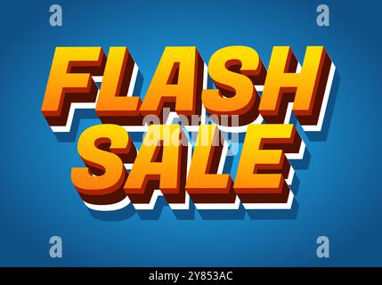 Flash-Angebot. Texteffektdesign im 3D-Stil für digitale oder Pint-Werbung Stock Vektor