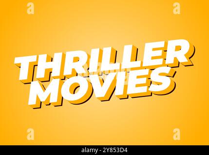 Thriller-Filme. Texteffekt-Design in modernen Farben und 3D-Stil Stock Vektor