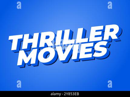 Thriller-Filme. Texteffekt-Design in modernen Farben und 3D-Stil Stock Vektor