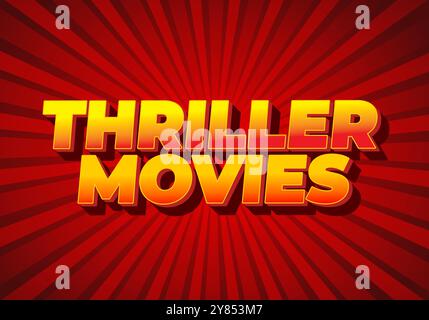 Thriller-Filme. Texteffekt-Design in modernen Farben und 3D-Stil Stock Vektor
