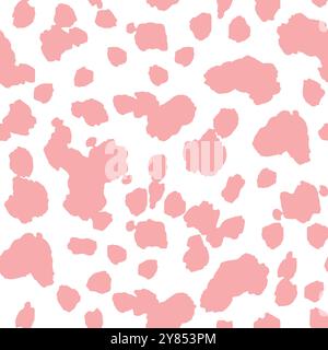 Nahtloses rosafarbenes Punktmuster. Verspielter und vielseitiger Vektor-Hintergrund der Streuung von Hand gezeichnet abstrakte Flecken in der Vielzahl der weichen Farbe. Vorlage Stock Vektor