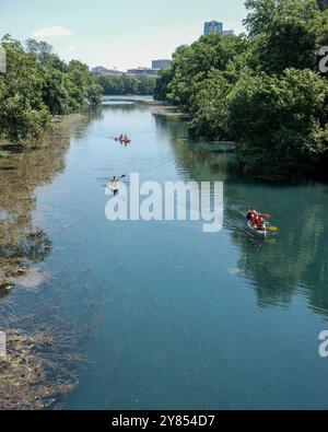 Austin, TX, USA - 29. Mai 2024 - Lady Bird Lake am Colorado River. Stockfoto