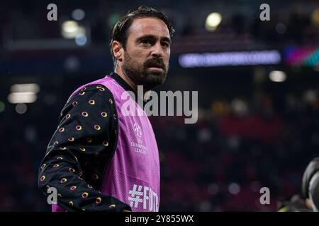 Leipzig, Deutschland. Oktober 2024. Carlo Pinsoglio von Juventus wurde nach dem Spiel der UEFA Champions League zwischen RB Leipzig und Juventus in der Red Bull Arena in Leipzig gesehen. Quelle: Gonzales Photo/Alamy Live News Stockfoto