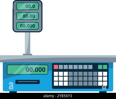 Elektronische Supermarktwaagen. Leeres Symbol für digitales Gerät Stock Vektor