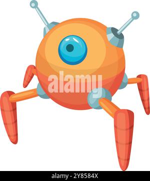 Cartoon-Bot. Futuristische Technologie. Außerirdisches Weltraummonster Stock Vektor