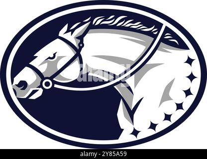 Head of Racing Horse Logo Design Stock Vektor