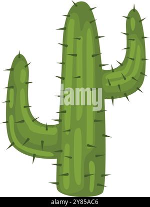 Cactus-Zeichentricksymbol. Wachsende grüne Wüstenpflanze Stock Vektor