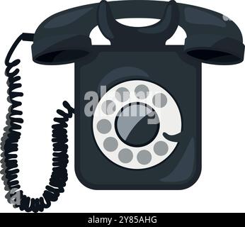 Vintage Disk Phone Cartoon-Symbol. Altes Technologiesymbol Stock Vektor