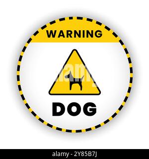 Warnschild für Hunde, Banner, Symbol auf gelbem Hintergrund. Vektorbanner für Warnung Stock Vektor