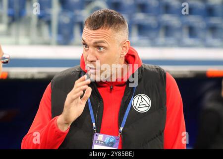 Sankt Petersburg, Russland. Oktober 2024. Artem Dzyuba (C) von Akron wurde während des Fonbet Cup of Russia Fußballspiels zwischen Zenit Sankt Petersburg und Akron Tolyatti in der Gazprom Arena gesehen. Endpunktzahl: Zenit 5:1 Akron. Quelle: SOPA Images Limited/Alamy Live News Stockfoto