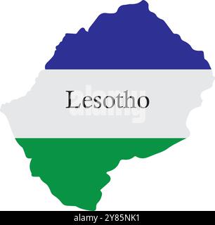 Karte von Lesotho Region Vektor Illustration Design Stock Vektor