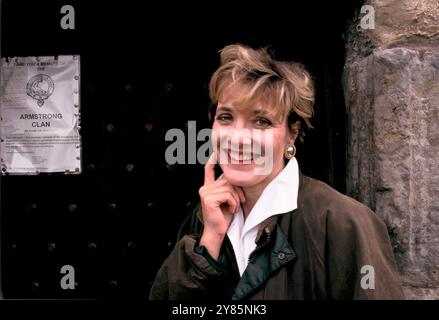 Fiona Armstrong, Lady MacGregor, ist eine britische Fernsehjournalistin. Hollows, Dumfries und Galloway, Schottland um die 1995 1990er Jahre, UK HOMEF SYKES Stockfoto