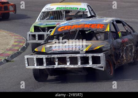 Stock Car Racing, Skegness, Lincolnshire, England, Großbritannien. Stockfoto