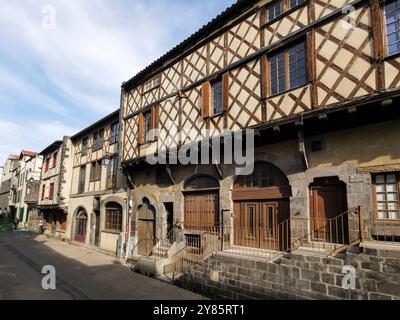 Montferrand Stadt, Fassade eines Fachwerkhauses im mittelalterlichen Viertel, Puy de Dome Département, Auvergne Rhone Alpes, Frankreich, Europa Stockfoto