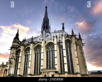 Paris(75) 1er Arrondissemen. La Sainte Chapelle édifiée sur l'Ile de la Cité à la demande de Saint Louis afin d'abriter la Sainte Couronne d'épines e Stockfoto