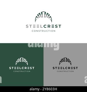 Design mit minimalem Logo aus Stahlguss Stock Vektor
