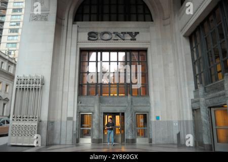 New York, Usa. Oktober 2024. Das Büro der Sony Corporation of America befindet sich in Manhattan, New York City. Quelle: SOPA Images Limited/Alamy Live News Stockfoto