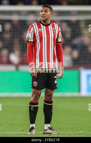 Sheffield, Großbritannien. Oktober 2024. Vinicius Souza von Sheffield United während des Sky Bet Championship Matches Sheffield United gegen Swansea City in der Bramall Lane, Sheffield, United Kingdom, 2. Oktober 2024 (Foto: Alfie Cosgrove/News Images) in Sheffield, United Kingdom am 10.03.2024. (Foto: Alfie Cosgrove/News Images/SIPA USA) Credit: SIPA USA/Alamy Live News Stockfoto