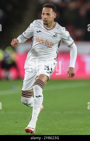 Sheffield, Großbritannien. Oktober 2024. Ronald von Swansea City während des Sky Bet Championship Matches Sheffield United gegen Swansea City in der Bramall Lane, Sheffield, Großbritannien, 2. Oktober 2024 (Foto: Alfie Cosgrove/News Images) in Sheffield, Großbritannien am 10.03.2024. (Foto: Alfie Cosgrove/News Images/SIPA USA) Credit: SIPA USA/Alamy Live News Stockfoto