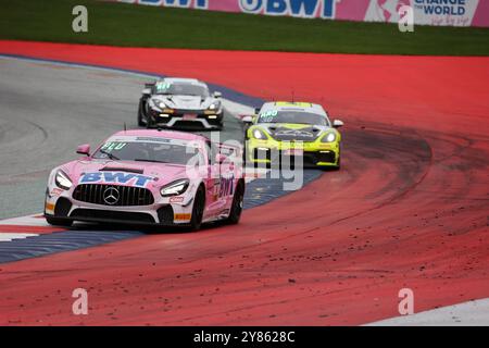 Mattis Pluschkell (DEU) / Luca Bosco (ITA), #8, Mercedes AMG GT4, Team: BWT Muecke Motorsport (DEU), Motorsport, ADAC GT4 Deutschland, 2024, Red Bull Ring, Spielberg, Oesterreich, 29.09.2024 Foto: Eibner-Pressefoto/Jürgen Augst Stockfoto