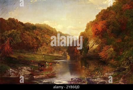 thomas moran - Herbst auf dem Wissahickon Stockfoto
