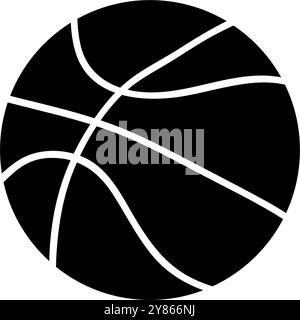 Moderne, einfache Basketballfigur in Schwarz und weiß. Perfekt für Sport- und spielbezogene Designs Stock Vektor