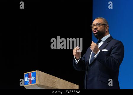 James Geschickt. Letzte Rede der Staats- und Regierungschefs: Konservative Konferenz Birmingham UK. Alle vier Kandidaten für Führungskräfte gingen auf die Bühne, um ihre Argumente für die Führung zu äußern. Birmingham Conference International Convention Centre. Bild im Vereinigten Königreich: Garyroberts/worldwidefeatures.com. Stockfoto