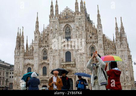 Mailand, Italien. Oktober 2024. Maltempo e pioggia a Milano - Cronaca - Milano, Italia - Giovedì, 03 Ottobre 2024 (Foto Marco Cremonesi/LaPresse) Schlechtes Wetter und Regen in Mailand - Nachrichten - Mailand, Italien - Donnerstag, 03. Oktober 2024 (Foto Marco Cremonesi/LaPresse) Credit: LaPresse/Alamy Live News Stockfoto