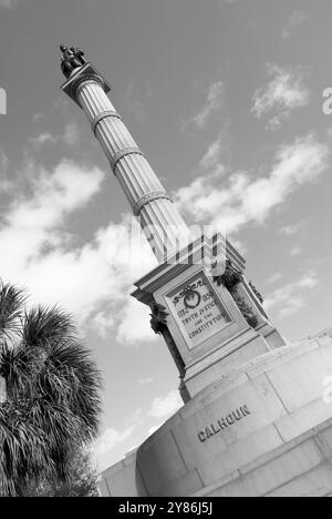 Calhoun Monument zu Ehren von John C. Calhoun am Marion Square in Charleston, South Carolina. USA. Stockfoto