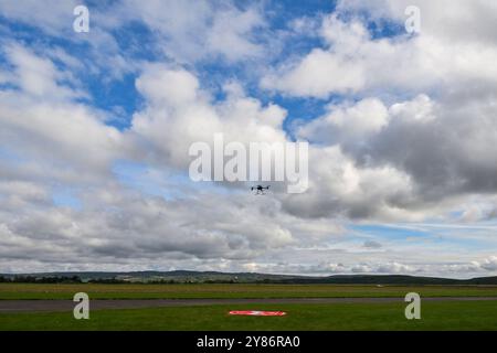 Budkovice, Tschechische Republik. Oktober 2024. Am 3. Oktober 2024 fand in Budkovice, Brünn-Country District, Tschechische Republik, eine Flugvorführung neuer Drohnen des Forschungs- und Entwicklungszentrums Honeywell statt. Quelle: Vaclav Salek/CTK Photo/Alamy Live News Stockfoto