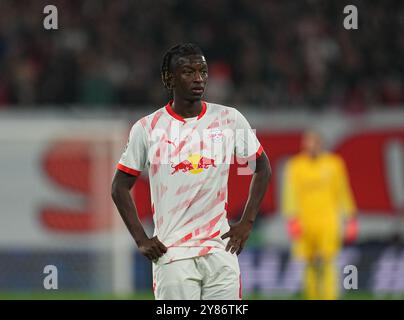 Leipzig, Deutschland. 2. Oktober 2024. Amadou Haidara aus Leipzig während des Champions League - MD2-Spiels zwischen RB Leipzig und Juventus in der Red Bull Arena, Leipzig. Quelle: Ulrik Pedersen/Alamy Stockfoto