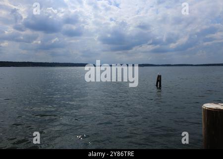 Blick auf den Hafen von Waren auf der Müritz in Mecklenburg Stockfoto