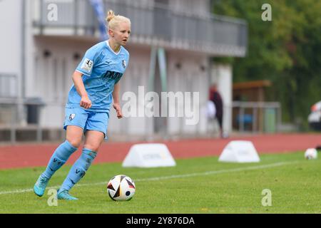 Aschheim, Deutschland. Oktober 2024. Aschheim, 3. Oktober 2024: Mara Wilhelm (7 VfL Bochum) während des 2. Frauen-Bundesliga-Spiel zwischen dem FC Bayern München II und dem VfL Bochum im Sportpark Aschheim. (Sven Beyrich/SPP) Credit: SPP Sport Press Photo. /Alamy Live News Stockfoto