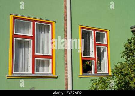 Wohnhaus in der Waldsiedlung Zehlendorf Onkel Toms Hütte, Architekt Bruno Taut, am Lappjagen, Steglitz-Zehlendorf, Berlin, Deutschland Stockfoto