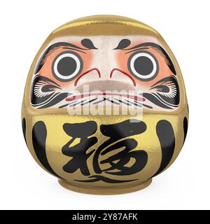 Gold Daruma Doll Isoliert Stockfoto