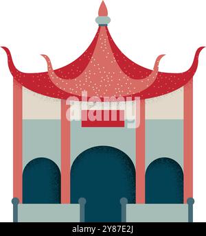 Symbol der Pagode. Symbol für asiatische Kultur. Traditionelle Architektur Stock Vektor