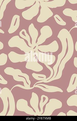 Poster oder Karte mit Tintenpinsel abstrakte Blumenmuster Stock Vektor