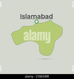 Islamabad Territory Map mit grüner Farbe, Pakistan Territory Islamabad Stock Vektor