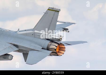 Der Auspuff des Kampfjets. Düsenstrahler Stockfoto