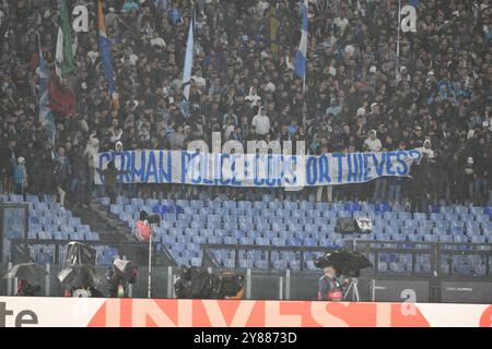 Stadio Olimpico, Rom, Italien. Oktober 2024. UEFA Europa League Football; Lazio gegen Nizza; Lazios Supporters Credit: Action Plus Sports/Alamy Live News Stockfoto