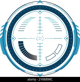 HUD-Ziel. Zielkreis der benutzeroberfläche der technischen Schnittstelle auf weißem Hintergrund isoliert Stock Vektor