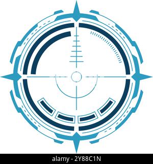 AIM Pointer TECH hud STYLE. Schnittstelleneinheit isoliert auf weißem Hintergrund Stock Vektor
