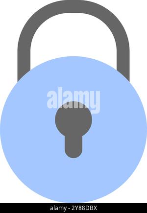 Einfaches blaues Vorhängeschloss-Symbol. Minimalistisches blaues Vorhängeschloss-Symbol. Stock Vektor