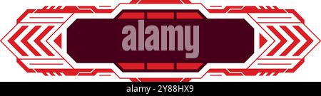 Rotes hud-Panel-Element. Cyber-Gefahrenkontrolle isoliert auf weißem Hintergrund Stock Vektor